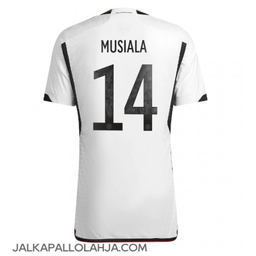 Saksa Jamal Musiala #14 Kopio Koti Pelipaita MM-kisat 2022 Lyhyet Hihat
